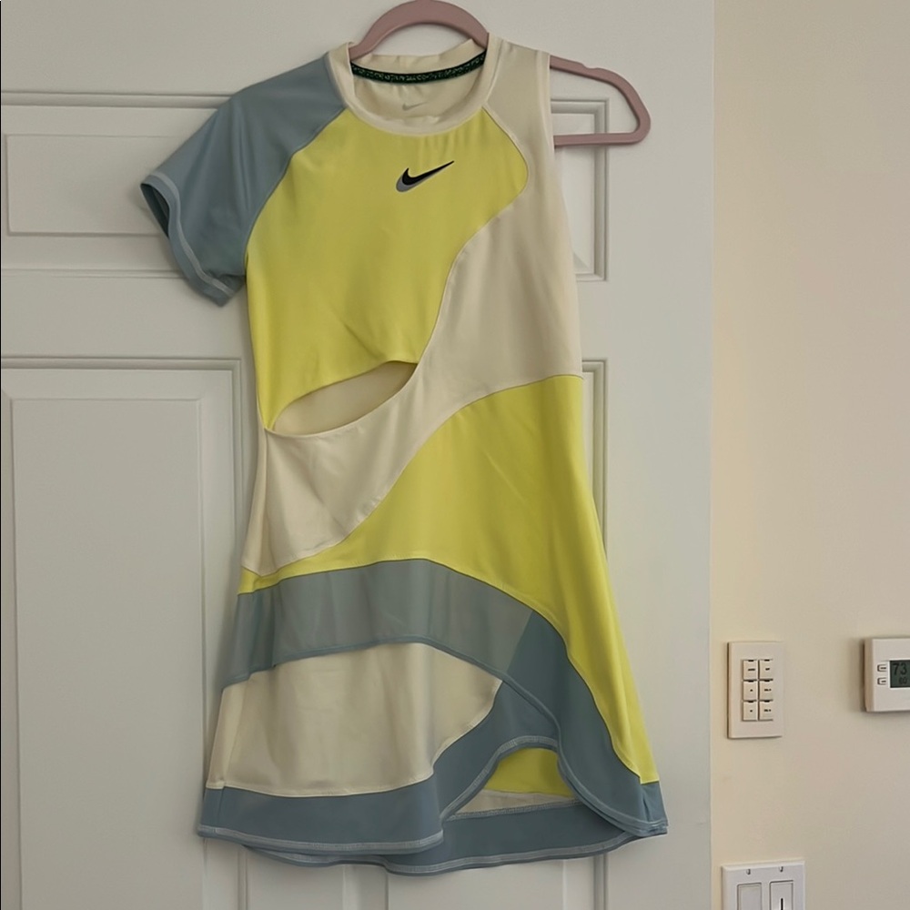 Nike One Shoulder Dress in Yellow and Gray